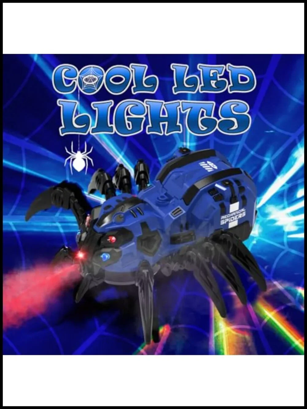 RC Spider Robot Toy with Remote, Lights, Music & Mist Spray - Halloween Gift